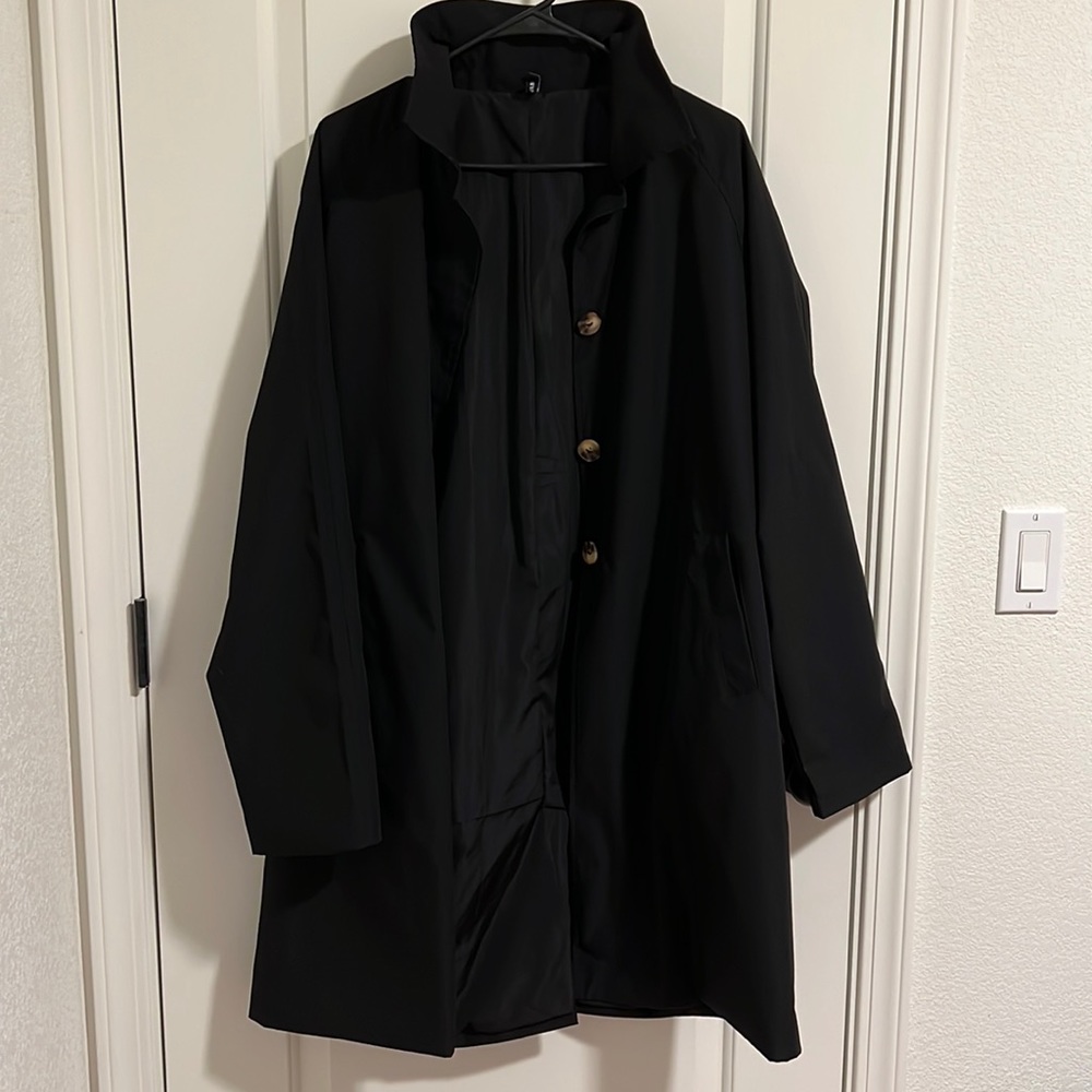 VANGULL Women's Solid Color Jacket Single Breasted Outwear Spring Trench Coat